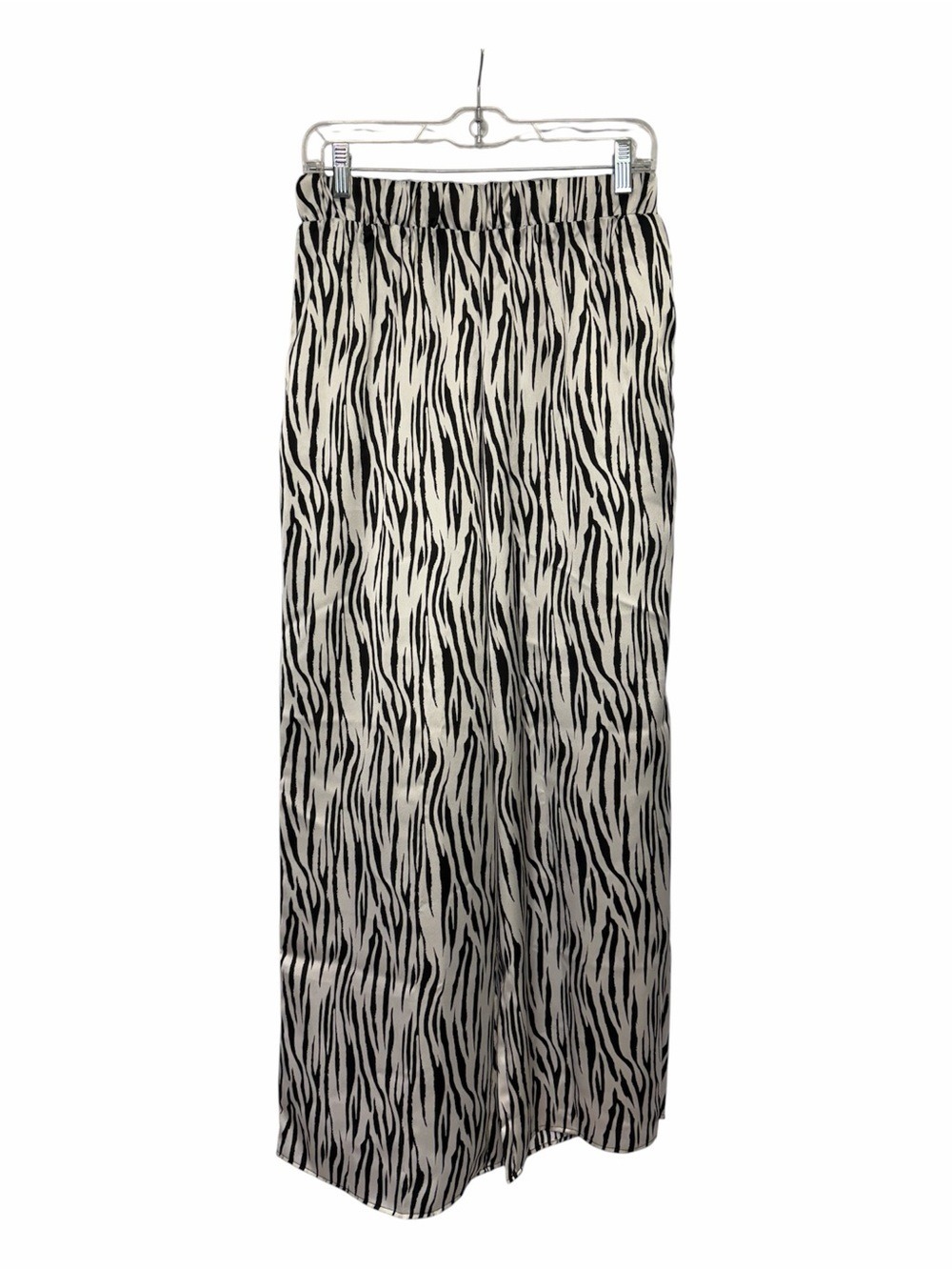 Renee C USA Large Black White Zebra Print Wide Leg Palazzo Pull On Pants - Picture 3 of 12